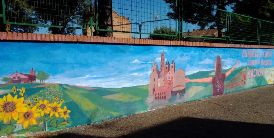 Villanueva del Campo ya luce su mural contra la violencia machista
