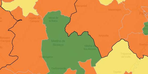 La ZBS de Rioseco regresa al verde y el resto se encuentran en naranja