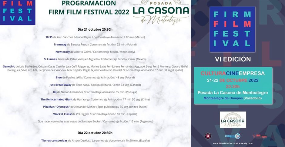 La Casona de Montealegre acoge a partir de mañana el ‘Firm Film Festival’