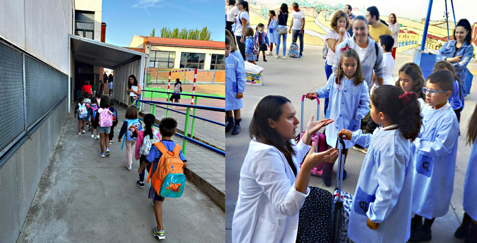 Más sonrisas que lágrimas en la vuelta a las aulas en Medina de Rioseco