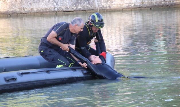 Un simulacro de rescate inaugura el programa de la Feria de las aguas en Rioseco