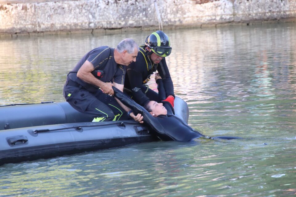 Un simulacro de rescate inaugura el programa de la Feria de las aguas en Rioseco
